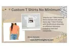 Unleash Your Creativity with Custom T-Shirts – No Minimum Order at 3v Printing Store