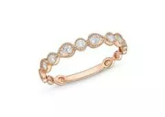 Memoire Vintage Pear & Round Stackable Band