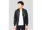 Buy Leon Black Bomber: Classic Leather Jacket for Men - NYC Leather Jackets